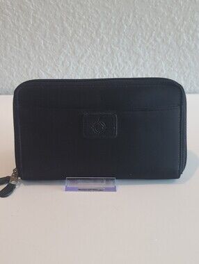 Franklin Covey Black Microfiber Travel Organizer Wallet
